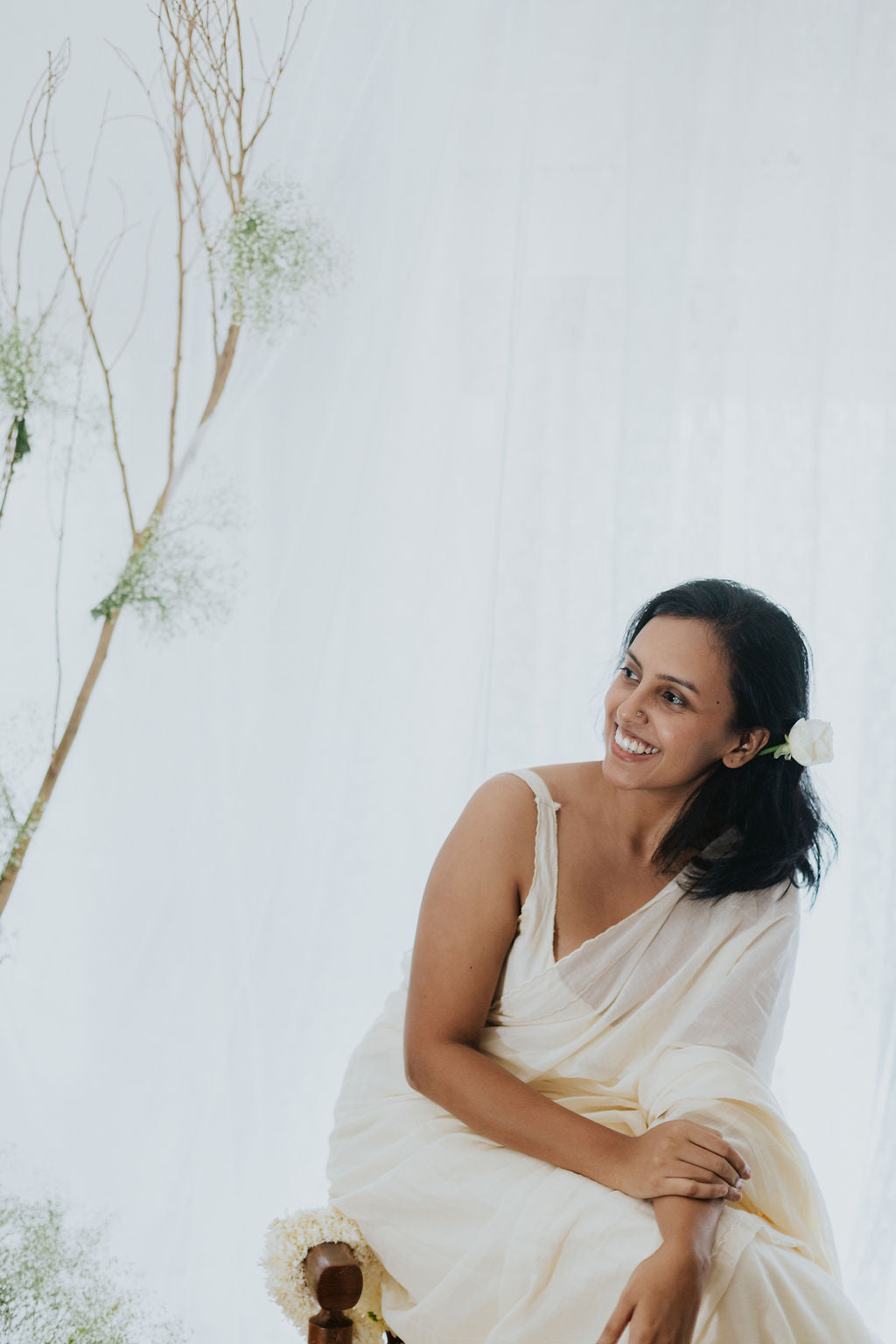 Hanns-vali-Safed Saree, view 10