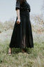 Black Scallop Pleated Skirt