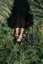 Black Scallop Pleated Skirt