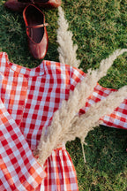 Red Gingham Scalloped Dress [SALE]
