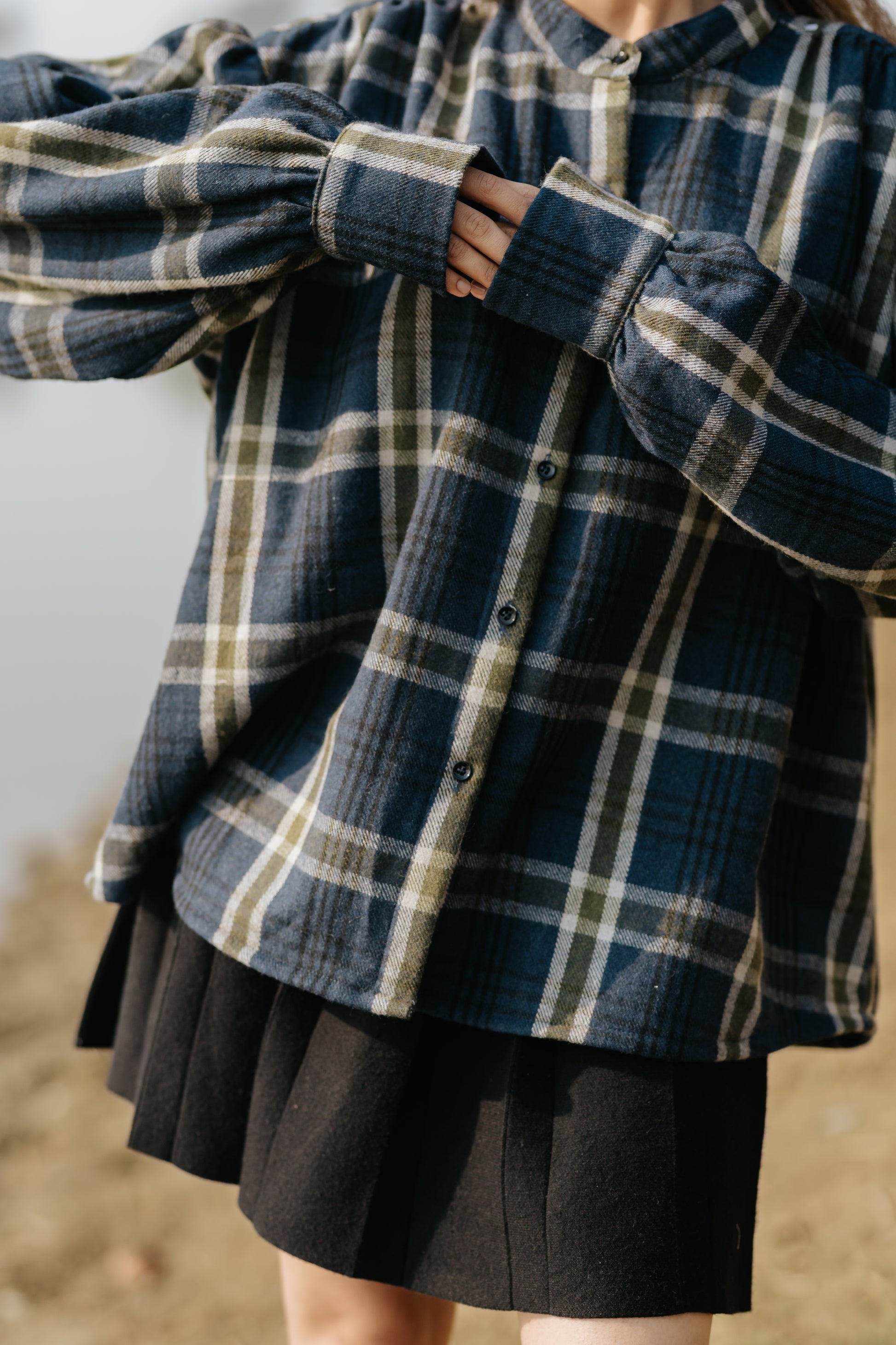 The Gathered Shoulder Wool Shirt