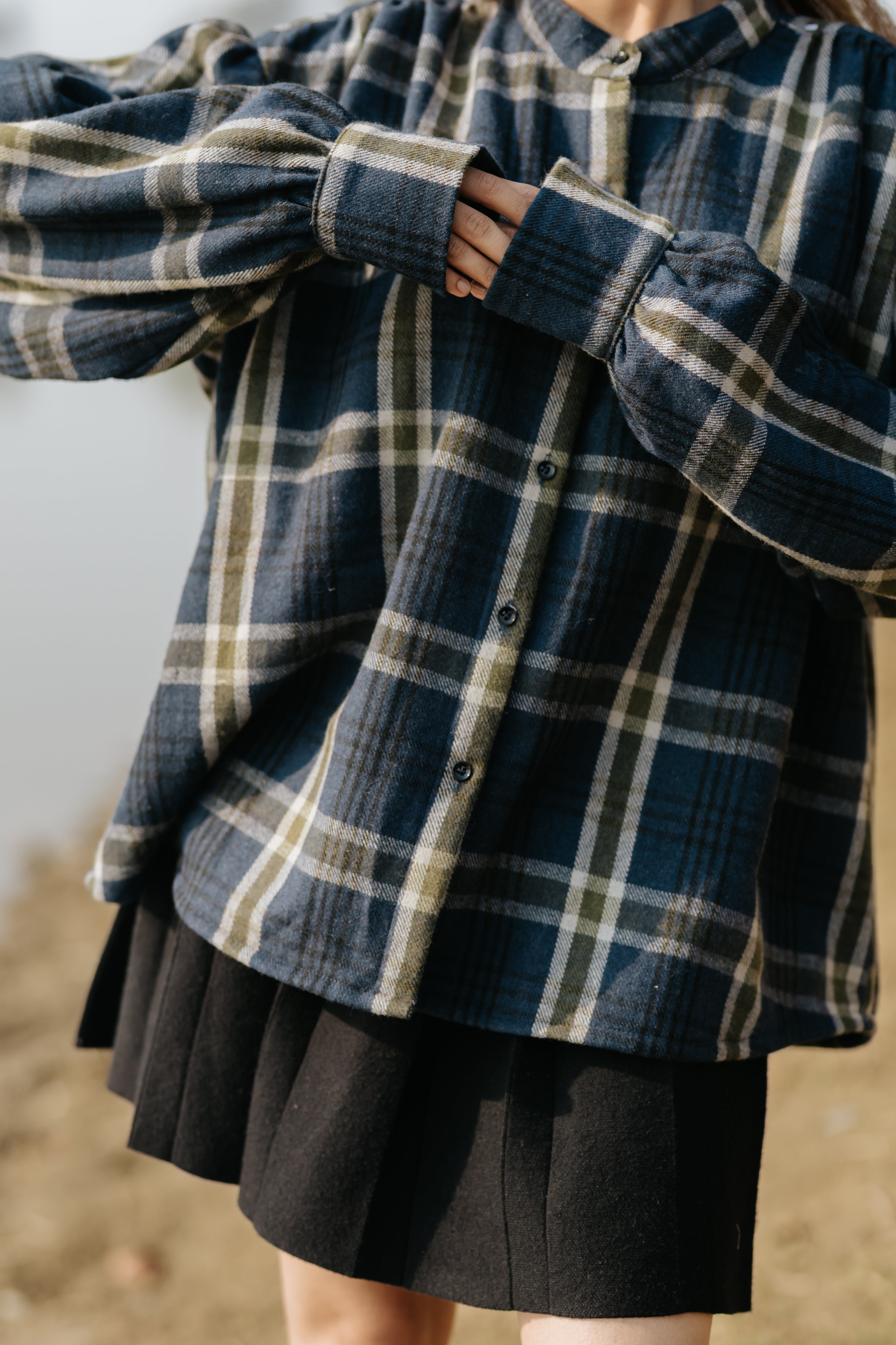 The Gathered Shoulder Wool Shirt