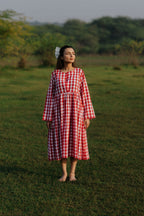 Red Gingham Scalloped Dress [SALE]