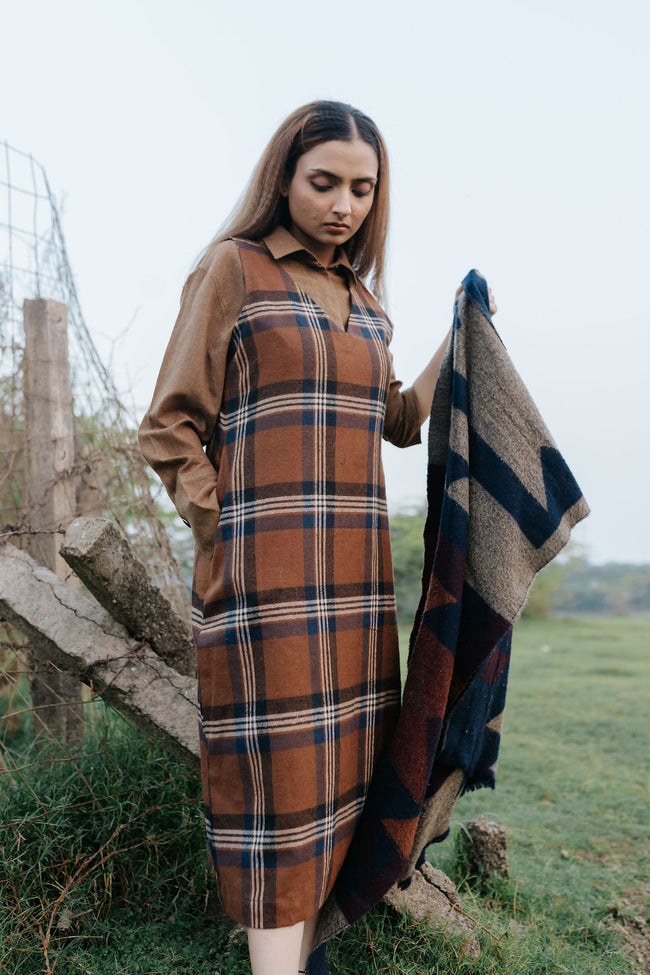 Russet Wool Dress Hover Image