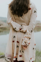 Handpainted Rose Garden Mulmul Kurta Set