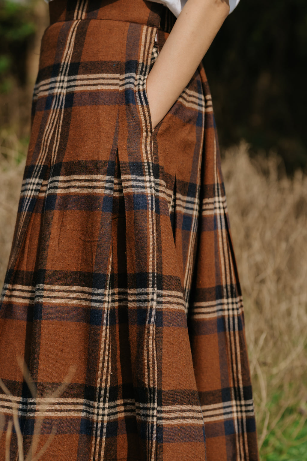 Heritage Plaid Wool Scallop Skirt