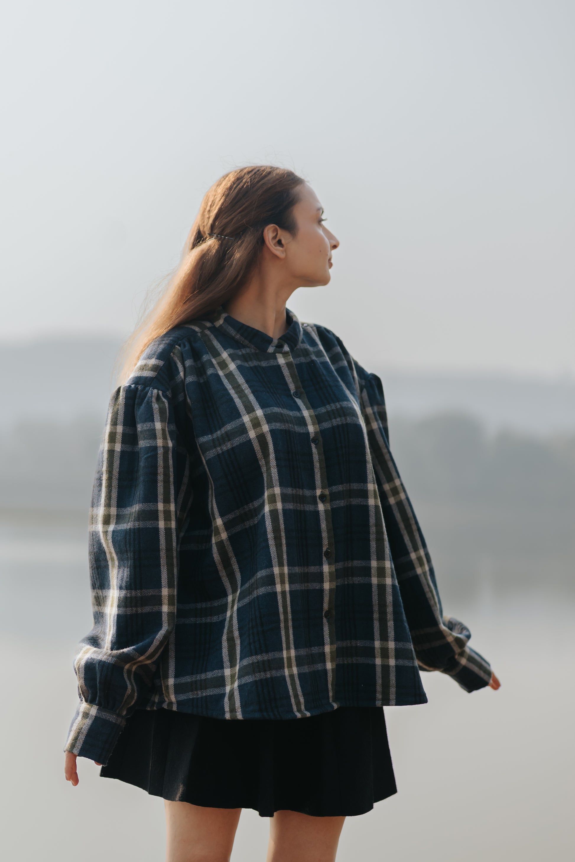 The Gathered Shoulder Wool Shirt