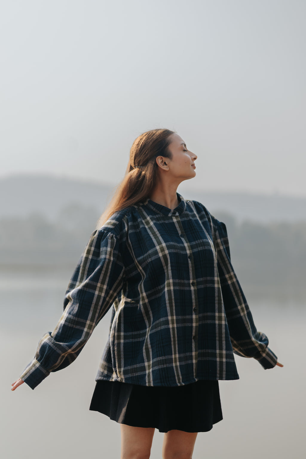 The Gathered Shoulder Wool Shirt