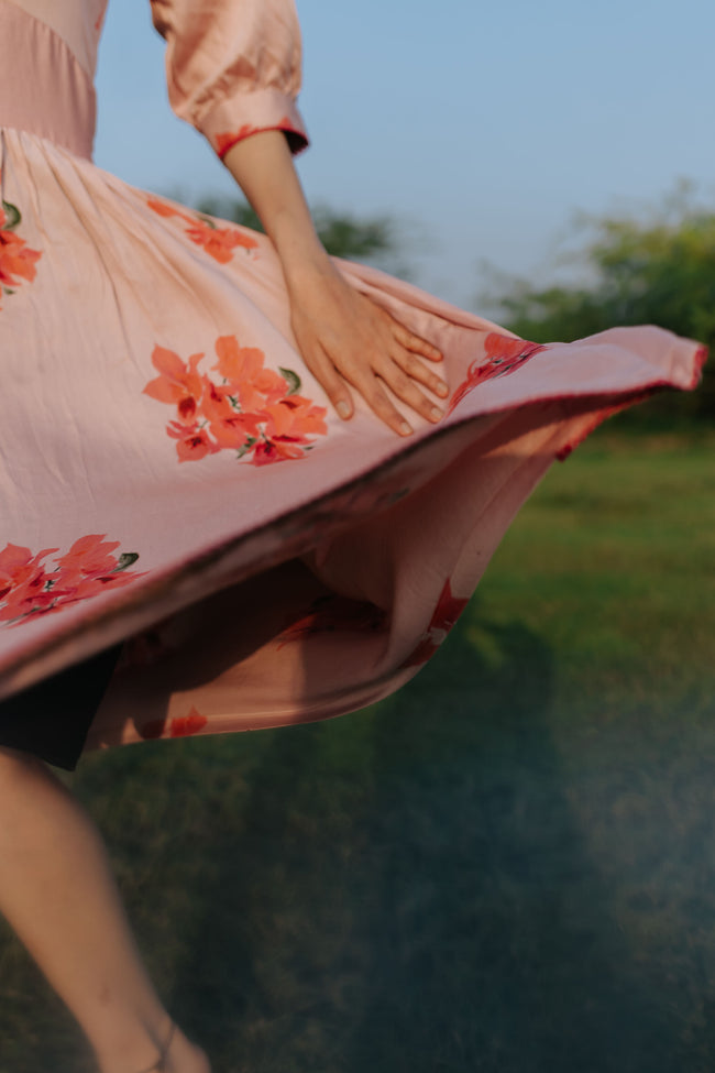 Bougainvillea Vintage Gathered Dress Main Image